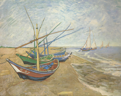 Fishing Boats on the Beach at Saintes-Maries (nn04)